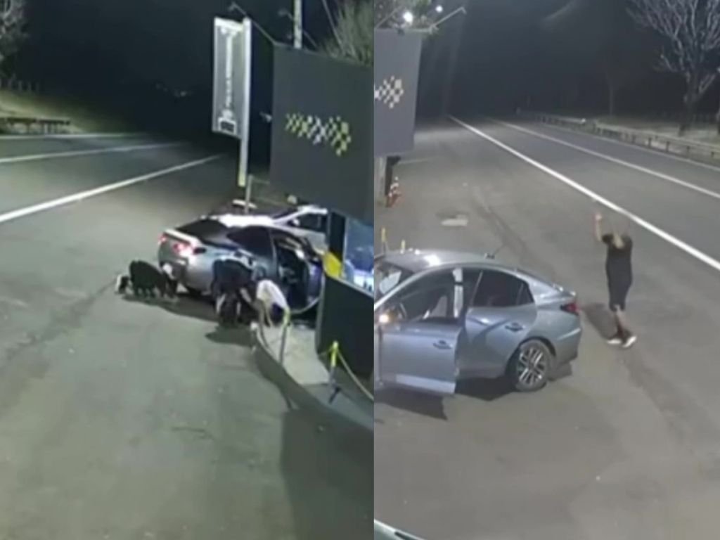 Policiais salvam bebê engasgado e pai se ajoelha em oração durante o resgate