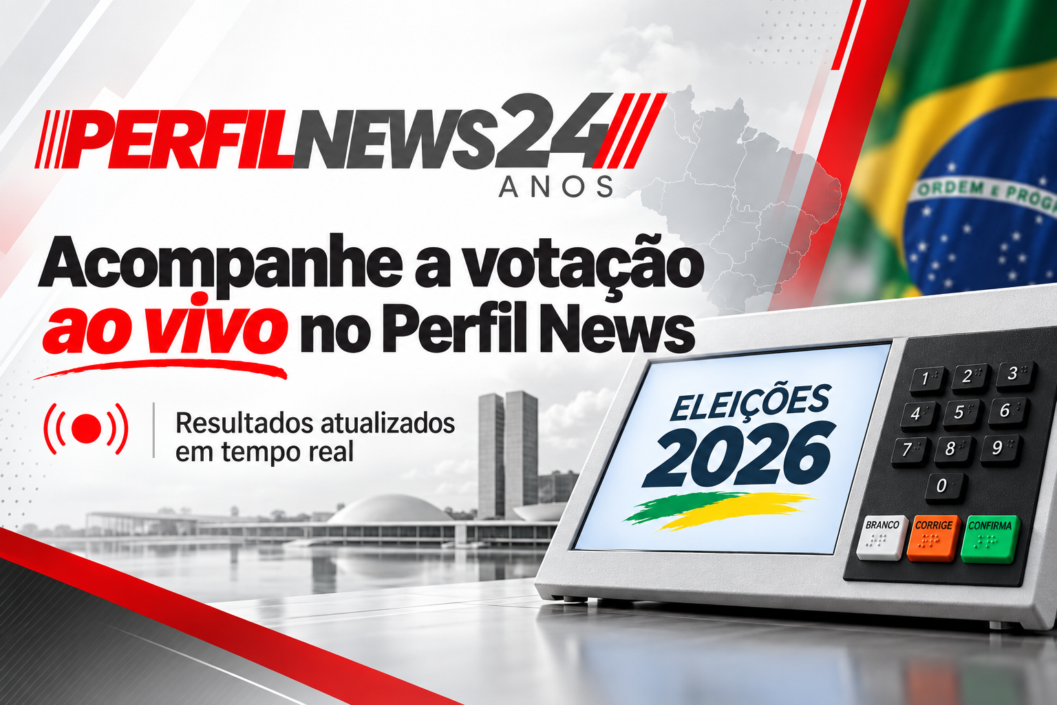 Domingo (4) traz apuração simultânea das eleições no portal Perfil News