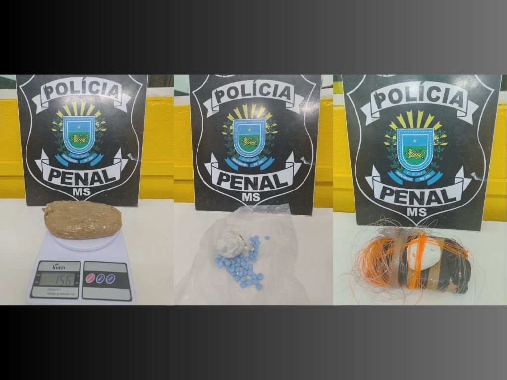 Prisão de Três Lagoas apreende 140 comprimidos e maconha lançados por drone