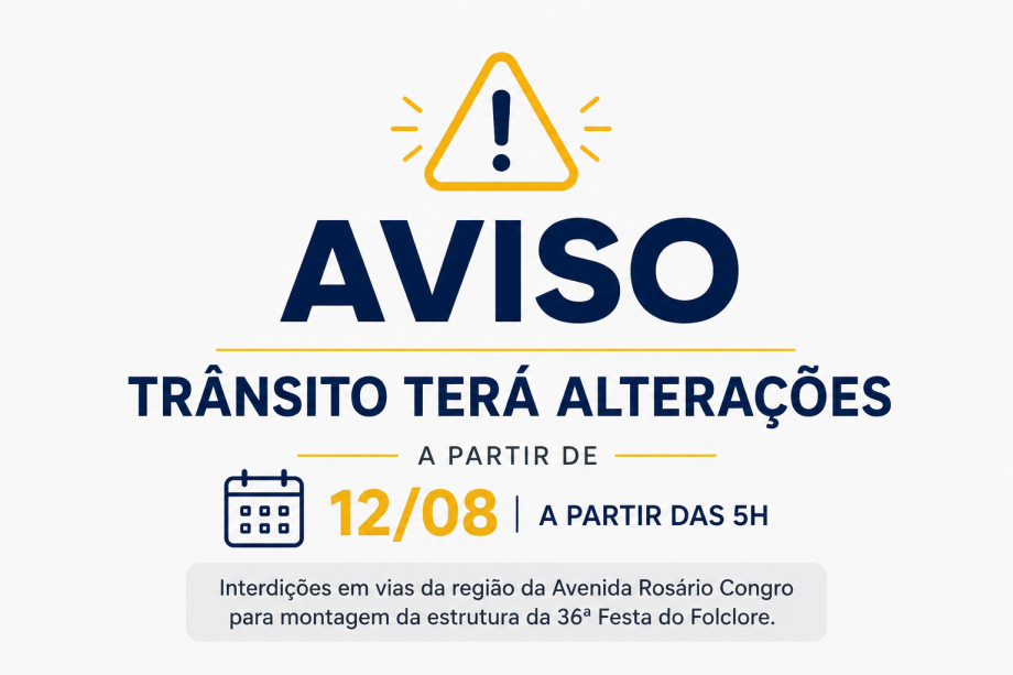 Trânsito terá alterações durante a 36ª Festa do Folclore de Três Lagoas