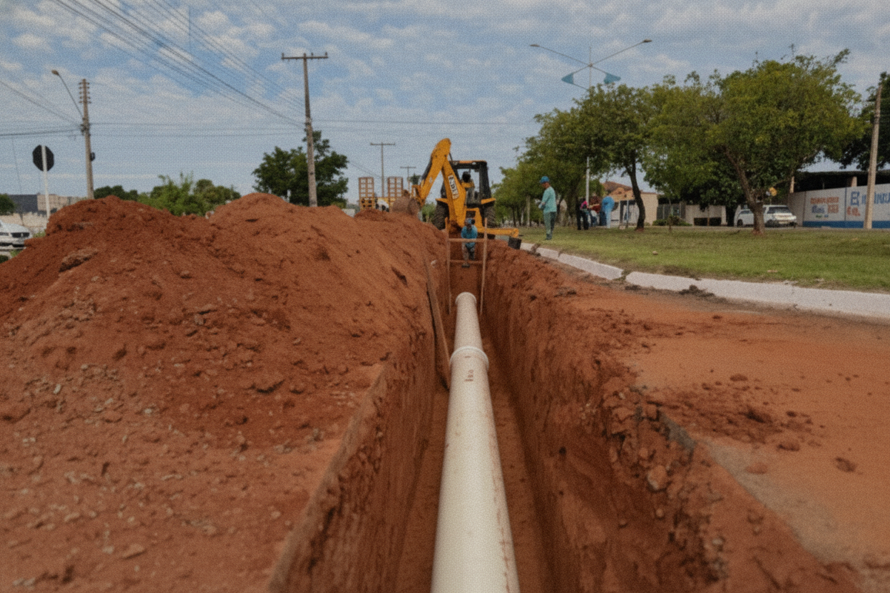 Ampliação do saneamento em Três Lagoas: ETE Souza Dias e Elevatória Quarta Lagoa impulsionam obras