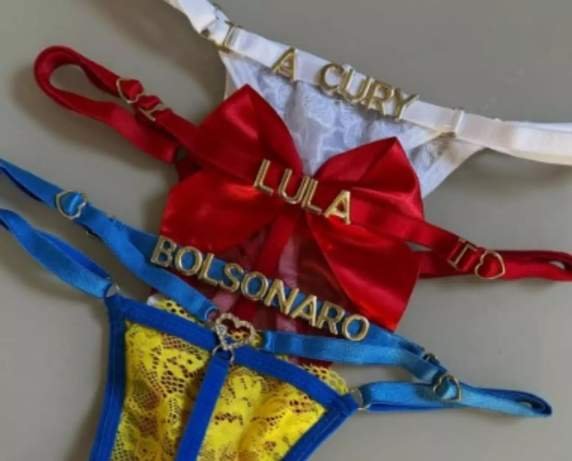 Eleições 2026 viram até lingerie: calcinhas com nomes de Lula e Flávio Bolsonaro aparecem à venda pela internet de Três Lagoas MS