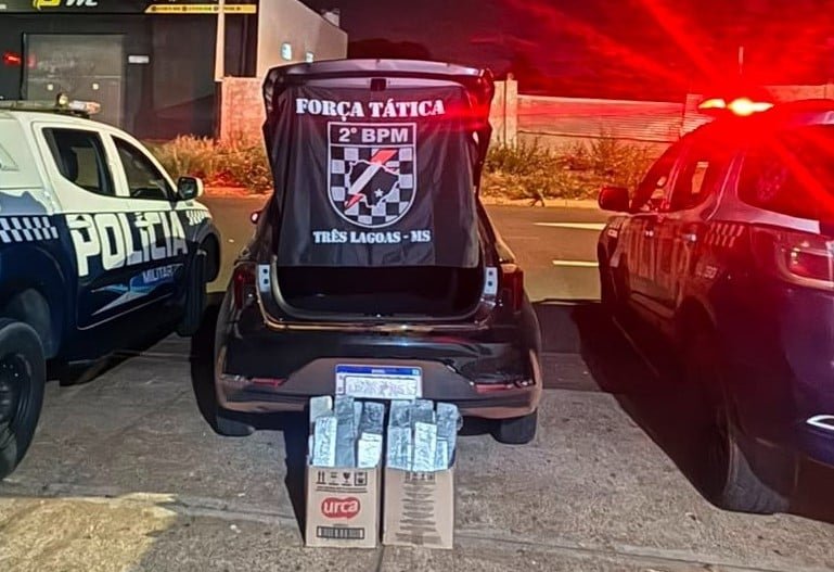 Quatro indivíduos detidos com 51 quilos de maconha em Três Lagoas