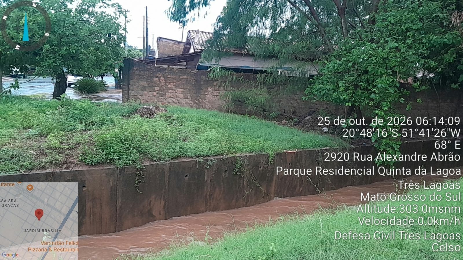 Chuva de até 100 milímetros e ventos fortes colocam bairros em atenção