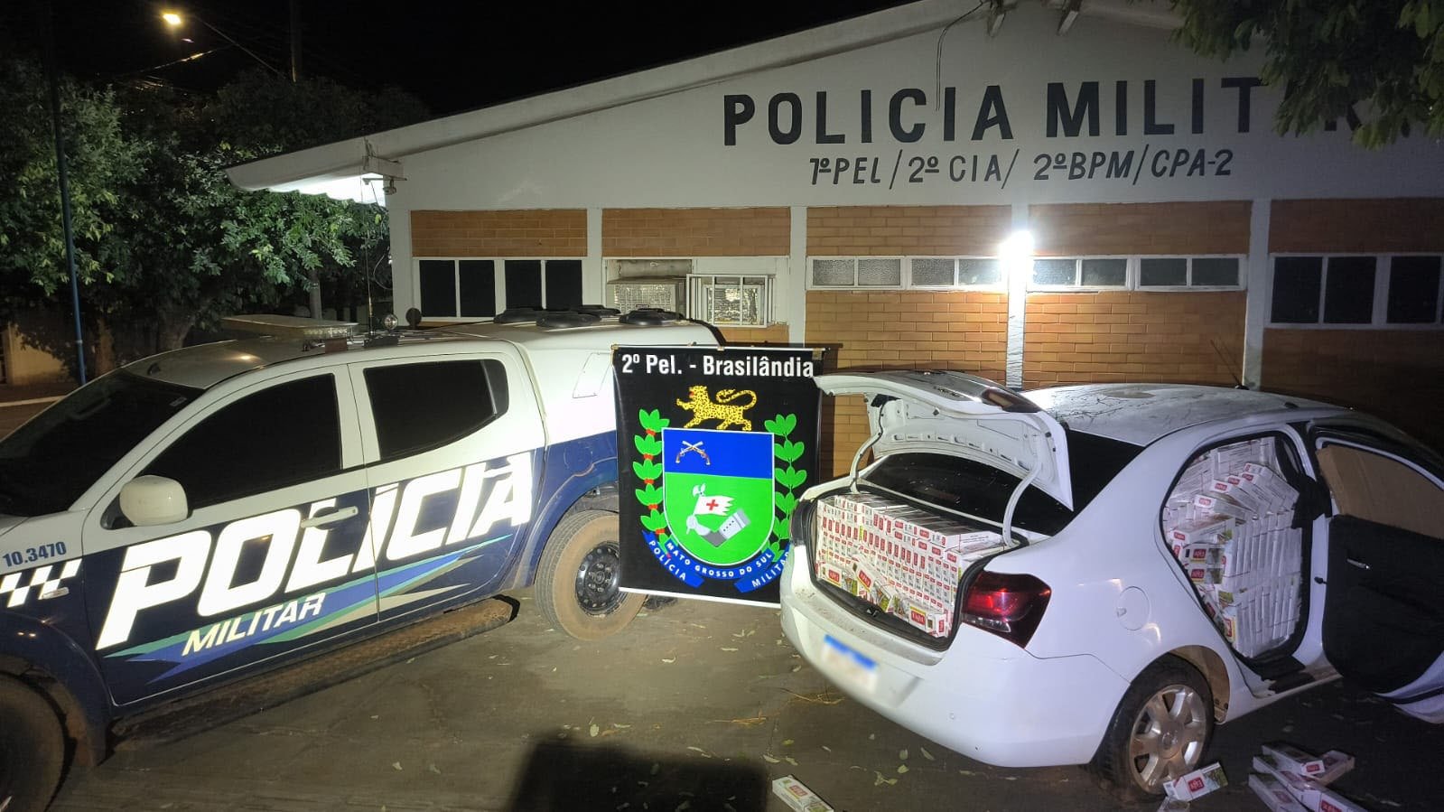 PM apreende grande carregamento de cigarros contrabandeados em Brasilândia